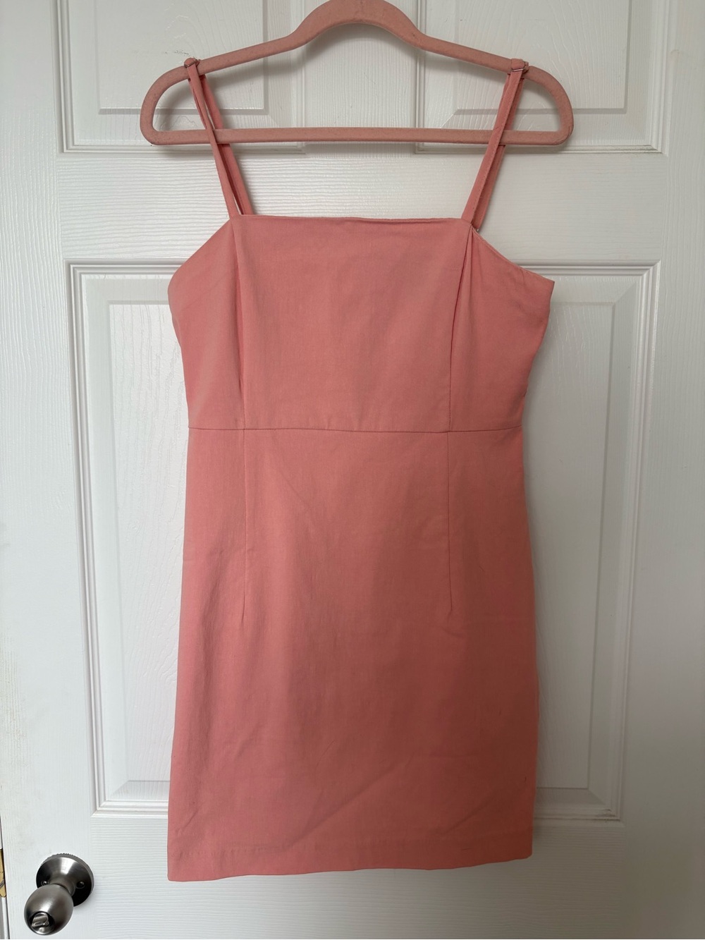 Forever 21 Coral Pink Square Neck Bodycon Mini Dress